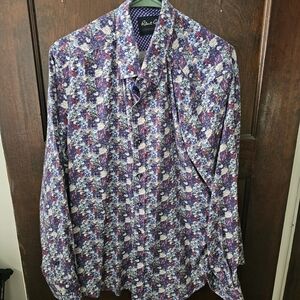 Robert Graham Purple Floral AOP Shirt
